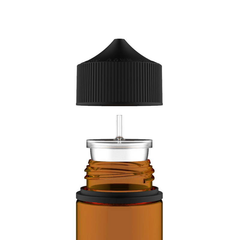 Chubby Gorilla - 60ML Stubby Unicorn Bottle - Amber Bottle / Black Cap - V3 - Copackr.com