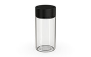 180CC/6FL.OZ/180ML Spiral CR - Container With Inner Seal & Tamper - Clear Natural With Opaque Black Lid - Copackr.com