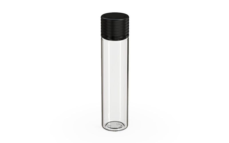 Spiral CR - Tube 95mm with Inner Seal & Tamper - Clear Natural (Transparent) with Opaque Black Lid - Copackr.com