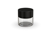 60CC/2FL.OZ Spiral CR - Container With Inner Seal & Tamper - Clear Natural With Opaque Black Lid - Copackr.com