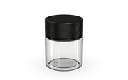 90CC/3FL.OZ Spiral CR - Container With Inner Seal & Tamper - Clear Natural With Opaque Black Lid - Copackr.com