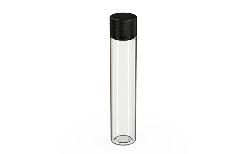 Spiral CR - Tube 115mm with Inner Seal & Tamper - Clear Natural (Transparent) with Opaque Black Lid - Copackr.com