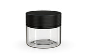 300CC/10FL.OZ Spiral CR - XL Container With Inner Seal & Tamper - Clear Natural With Opaque Black Lid - Copackr.com