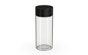 240CC/8FL.OZ Spiral CR - Container With Inner Seal & Tamper - Clear Natural With Opaque Black Lid - Copackr.com