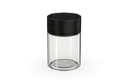 120CC/4FL.OZ/120ML Spiral CR - Container With Inner Seal & Tamper - Clear Natural With Opaque Black Lid - Copackr.com