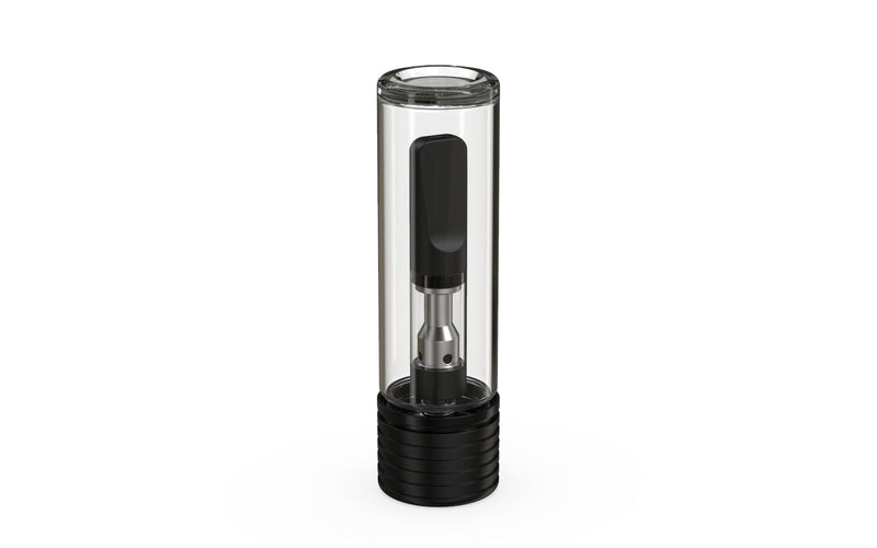510 Cartridge Spiral CR Container Flat Top - Clear Natural With Opaque Black Lid - Copackr.com