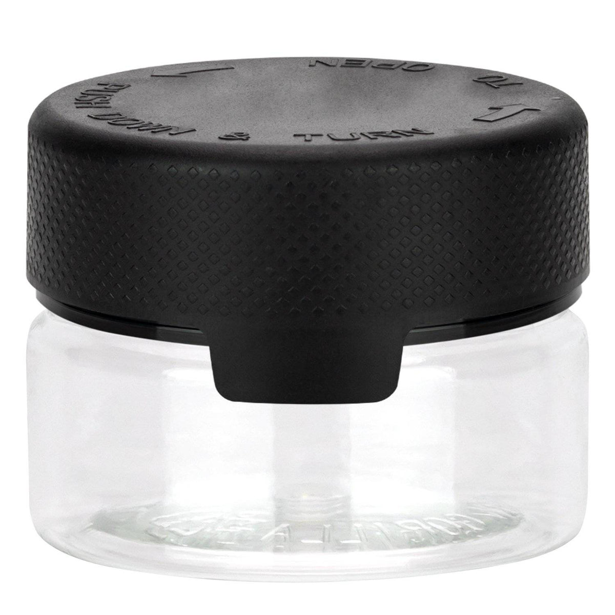 30CC/1FL.OZ/30ML Aviator CR - Container With Inner Seal & Tamper - Clear  Natural With Opaque Black Lid