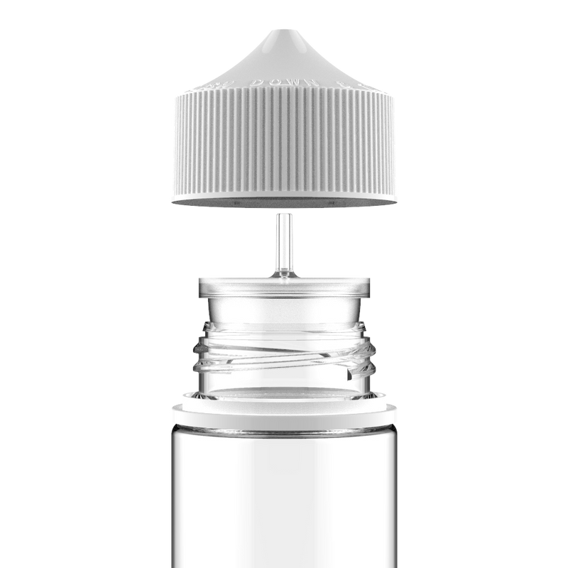 Chubby Gorilla Chubby Gorilla - 120ML Unicorn Bottle - Clear Bottle / White Cap - V3