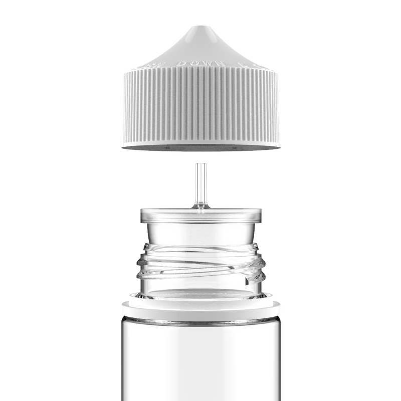 Chubby Gorilla Chubby Gorilla - 100ML Unicorn Bottle - Clear Bottle / White Cap - V3