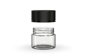 60CC/2FL.OZ Spiral CR - Container With Inner Seal & Tamper - Clear Natural With Opaque Black Lid - Copackr.com