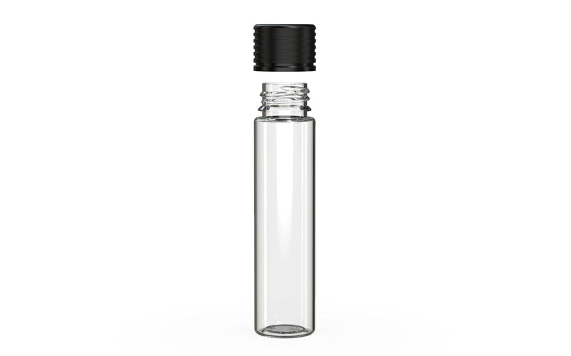 Spiral CR - Tube 95mm with Inner Seal & Tamper - Clear Natural (Transparent) with Opaque Black Lid - Copackr.com