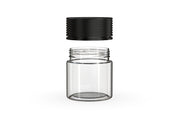 90CC/3FL.OZ Spiral CR - Container With Inner Seal & Tamper - Clear Natural With Opaque Black Lid - Copackr.com