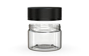 300CC/10FL.OZ Spiral CR - XL Container With Inner Seal & Tamper - Clear Natural With Opaque Black Lid - Copackr.com