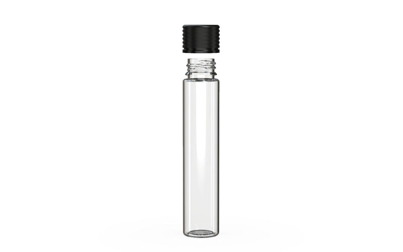 Spiral CR - Tube 115mm with Inner Seal & Tamper - Clear Natural (Transparent) with Opaque Black Lid - Copackr.com