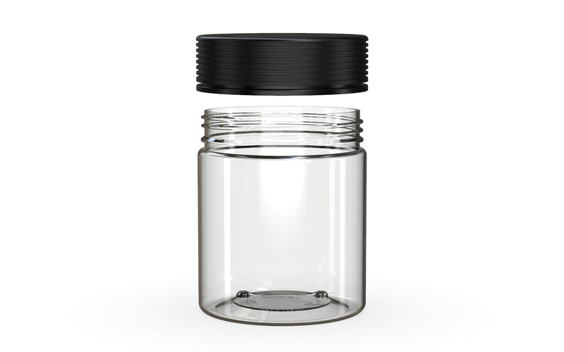 550CC/18.5FL.OZ Spiral CR - XL Container With Inner Seal & Tamper - Clear Natural With Opaque Black Lid - Copackr.com