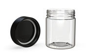 550CC/18.5FL.OZ Spiral CR - XL Container With Inner Seal & Tamper - Clear Natural With Opaque Black Lid - Copackr.com