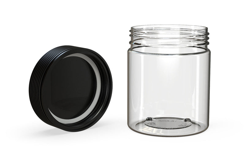 550CC/18.5FL.OZ Spiral CR - XL Container With Inner Seal & Tamper - Clear Natural With Opaque Black Lid - Copackr.com