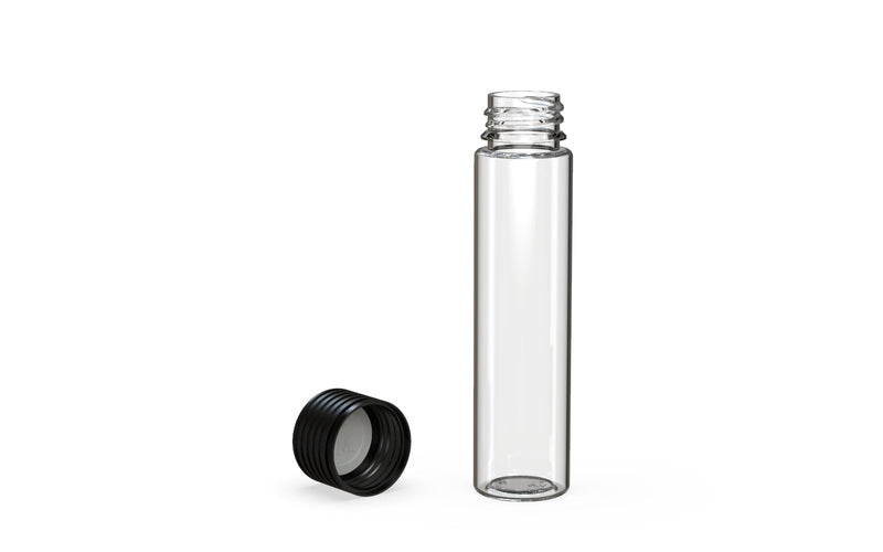 Spiral CR - Tube 95mm with Inner Seal & Tamper - Clear Natural (Transparent) with Opaque Black Lid - Copackr.com