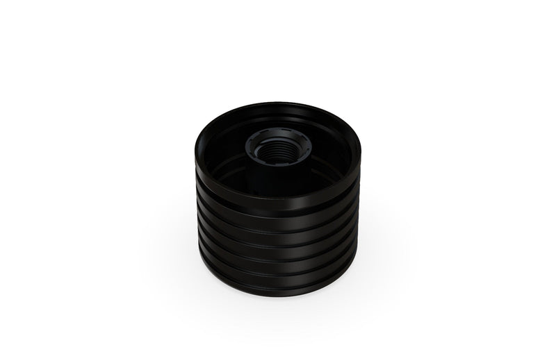 510 Cartridge Spiral CR Container Round Top - Clear Natural With Opaque Black Lid - Copackr.com