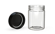 650CC/21.5FL.OZ Spiral CR - XL Container With Inner Seal & Tamper - Clear Natural With Opaque Black Lid - Copackr.com