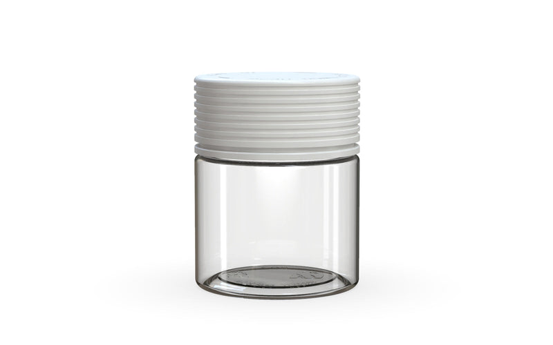 90CC/3FL.OZ Spiral CR - Container With Inner Seal & Tamper - Clear Natural With Opaque White Lid - Copackr.com