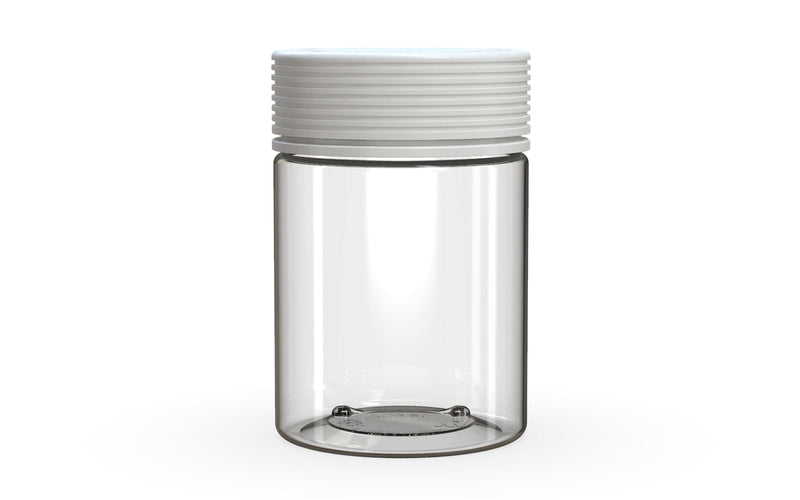 650CC/21.5FL.OZ Spiral CR - XL Container With Inner Seal & Tamper - Clear Natural With Opaque White Lid - Copackr.com