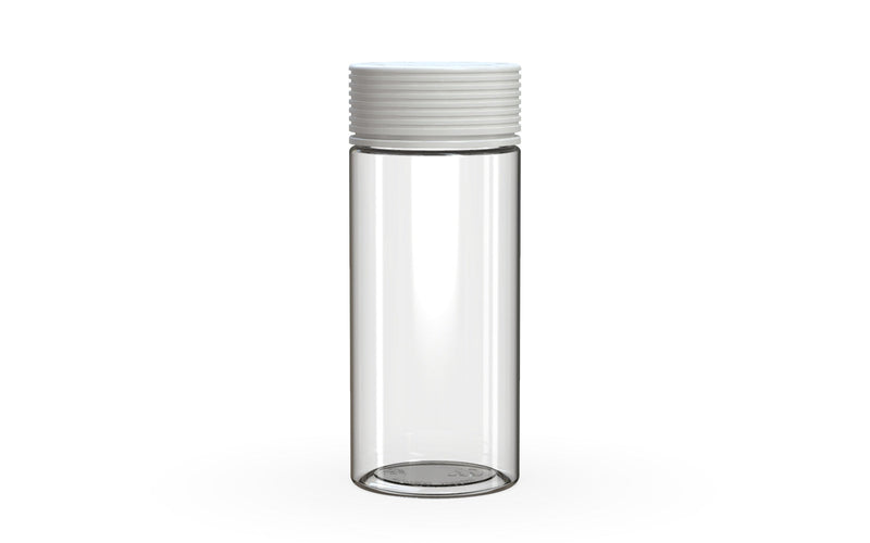 240CC/8FL.OZ Spiral CR - Container With Inner Seal & Tamper - Clear Natural With Opaque White Lid - Copackr.com