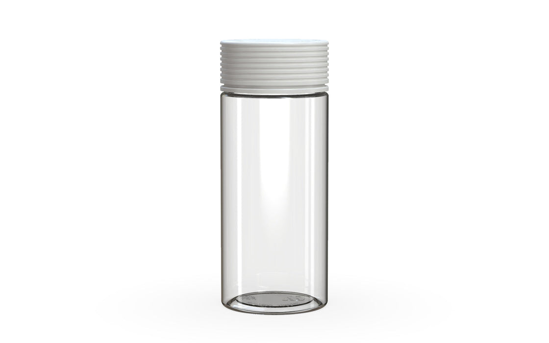 240CC/8FL.OZ Spiral CR - Container With Inner Seal & Tamper - Clear Natural With Opaque White Lid