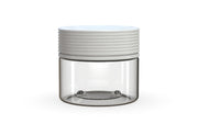 300CC/10FL.OZ Spiral CR - XL Container With Inner Seal & Tamper - Clear Natural With Opaque White Lid - Copackr.com