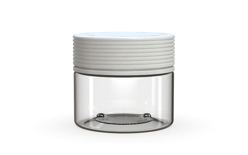 300CC/10FL.OZ Spiral CR - XL Container With Inner Seal & Tamper - Clear Natural With Opaque White Lid - Copackr.com