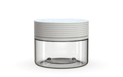 220CC/7.5FL.OZ Spiral CR - XL Container With Inner Seal & Tamper - Clear Natural With Opaque White Lid - Copackr.com
