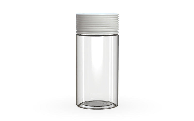 180CC/6FL.OZ Spiral CR - Container With Inner Seal & Tamper - Clear Natural With Opaque White Lid - Copackr.com