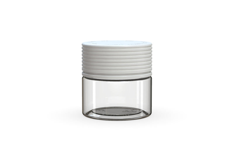 60CC/2FL.OZ Spiral CR - Container With Inner Seal & Tamper - Clear Natural With Opaque White Lid - Copackr.com