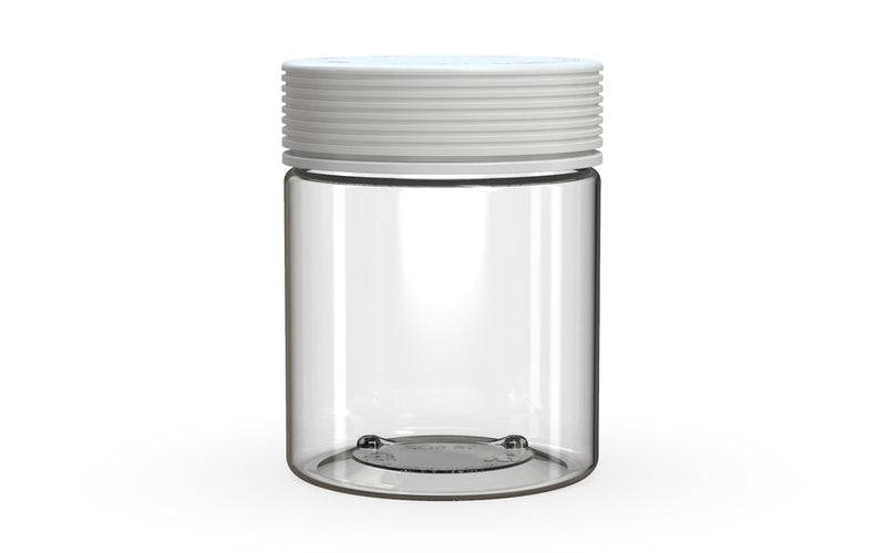 550CC/18.5FL.OZ Spiral CR - XL Container With Inner Seal & Tamper - Clear Natural With Opaque White Lid - Copackr.com