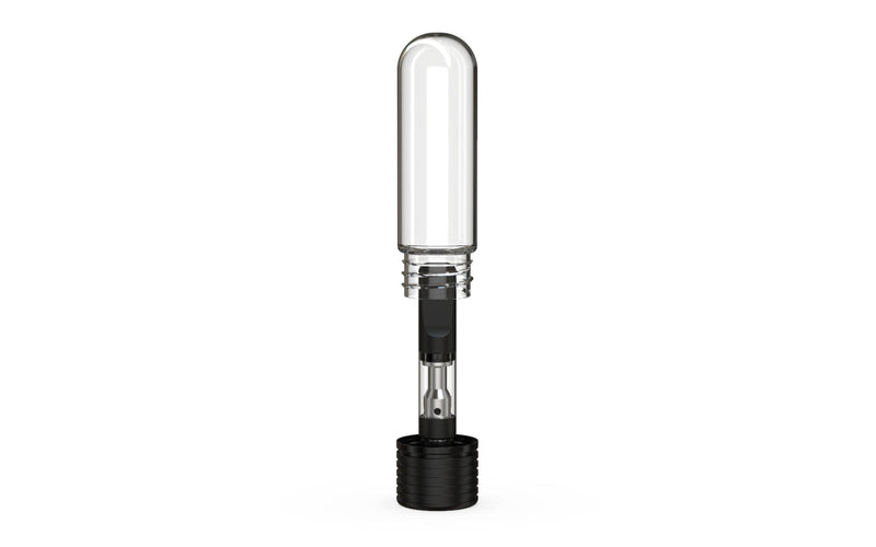 510 Cartridge Spiral CR Container Round Top - Clear Natural With Opaque Black Lid - Copackr.com