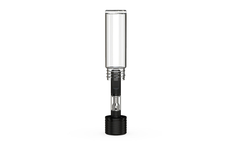 510 Cartridge Spiral CR Container Flat Top - Clear Natural With Opaque Black Lid - Copackr.com
