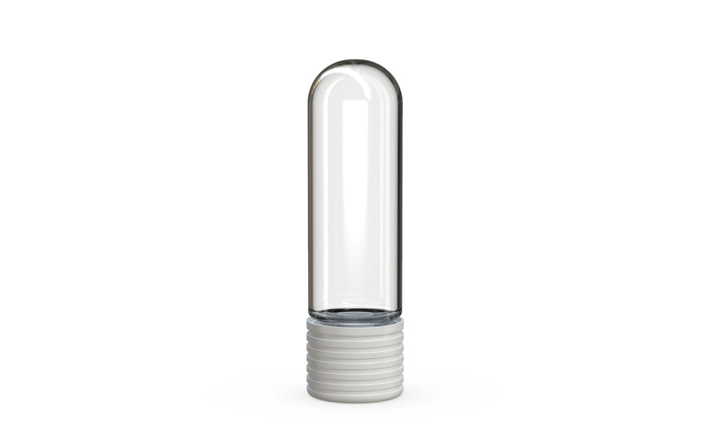 510 Cartridge Spiral CR Container Round Top - Clear Natural With Opaque White Lid - Copackr.com