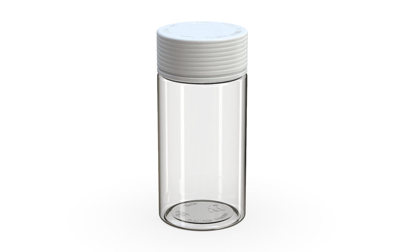 180CC/6FL.OZ Spiral CR - Container With Inner Seal & Tamper - Clear Natural With Opaque White Lid - Copackr.com
