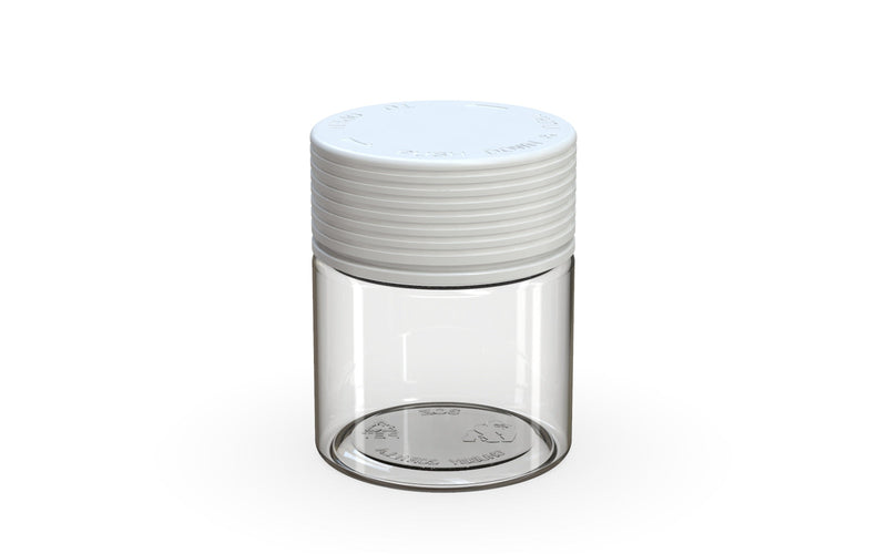 90CC/3FL.OZ Spiral CR - Container With Inner Seal & Tamper - Clear Natural With Opaque White Lid - Copackr.com