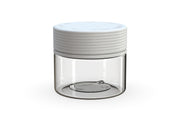 300CC/10FL.OZ Spiral CR - XL Container With Inner Seal & Tamper - Clear Natural With Opaque White Lid - Copackr.com