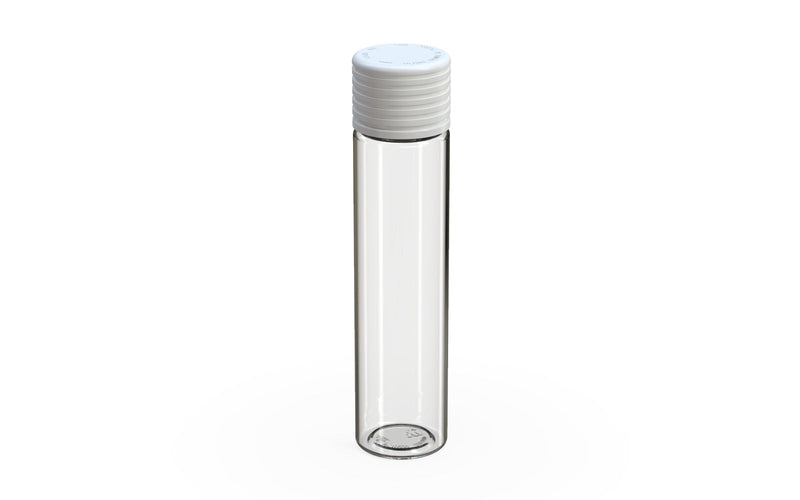 Spiral CR - Tube 95mm with Inner Seal & Tamper - Clear Natural (Transparent) with Opaque White Lid - Copackr.com