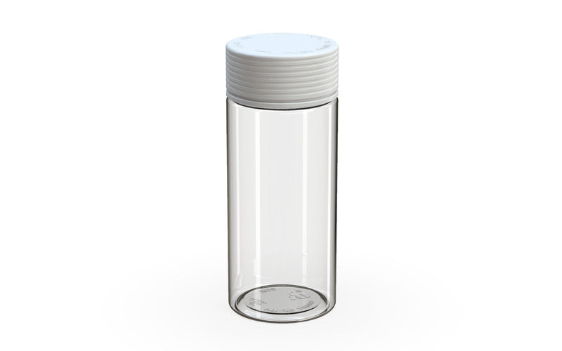 240CC/8FL.OZ Spiral CR - Container With Inner Seal & Tamper - Clear Natural With Opaque White Lid - Copackr.com