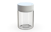 650CC/21.5FL.OZ Spiral CR - XL Container With Inner Seal & Tamper - Clear Natural With Opaque White Lid - Copackr.com