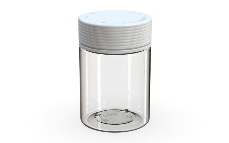 650CC/21.5FL.OZ Spiral CR - XL Container With Inner Seal & Tamper - Clear Natural With Opaque White Lid - Copackr.com