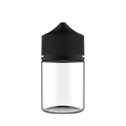 Chubby Gorilla 60ML Stubby Unicorn Bottle - Clear Bottle / Black Cap - V3 - Copackr.com