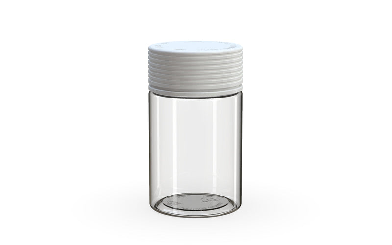 150CC/5OZ Spiral CR - Container With Inner Seal & Tamper - Clear Natural With Opaque White Lid - Copackr.com