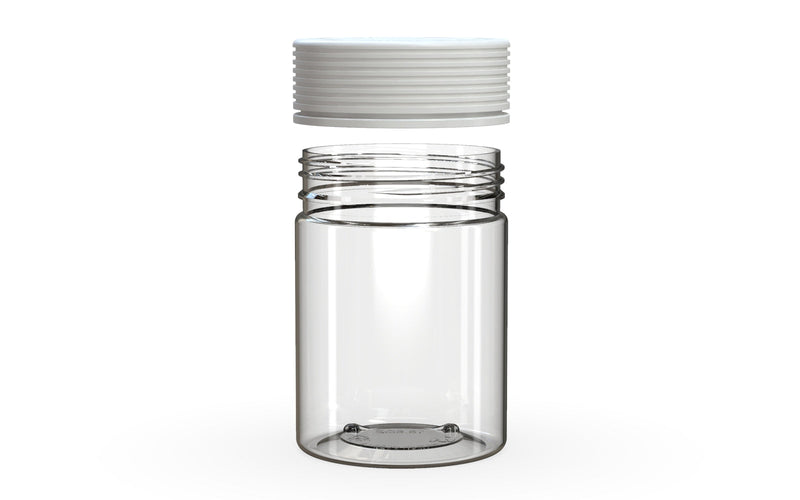 650CC/21.5FL.OZ Spiral CR - XL Container With Inner Seal & Tamper - Clear Natural With Opaque White Lid - Copackr.com