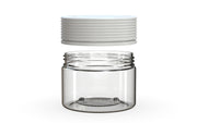 300CC/10FL.OZ Spiral CR - XL Container With Inner Seal & Tamper - Clear Natural With Opaque White Lid - Copackr.com