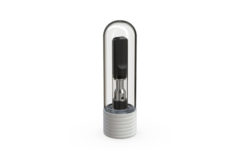 510 Cartridge Spiral CR Container Round Top - Clear Natural With Opaque White Lid - Copackr.com