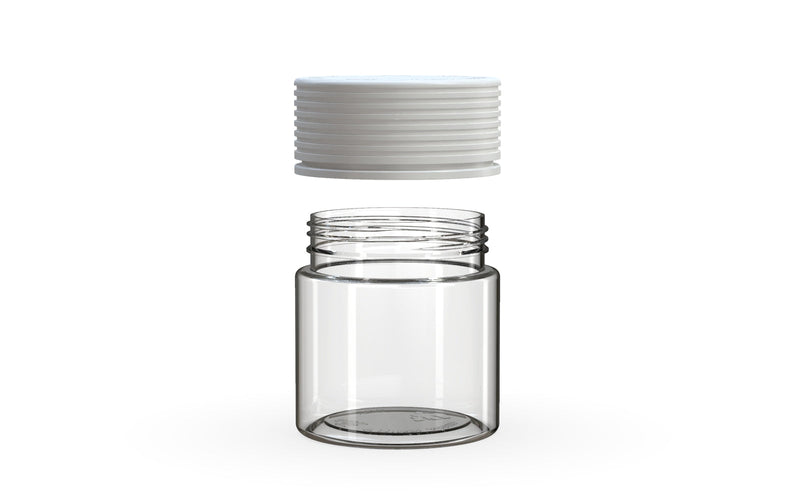 90CC/3FL.OZ Spiral CR - Container With Inner Seal & Tamper - Clear Natural With Opaque White Lid - Copackr.com